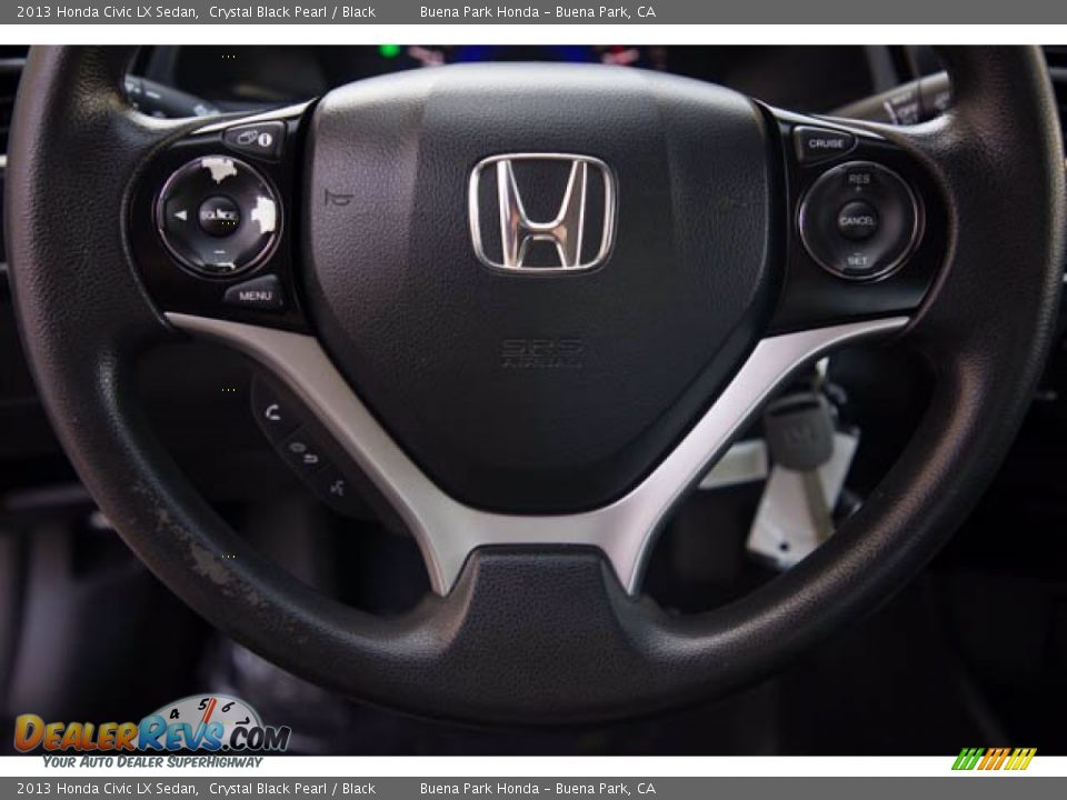 2013 Honda Civic LX Sedan Crystal Black Pearl / Black Photo #15
