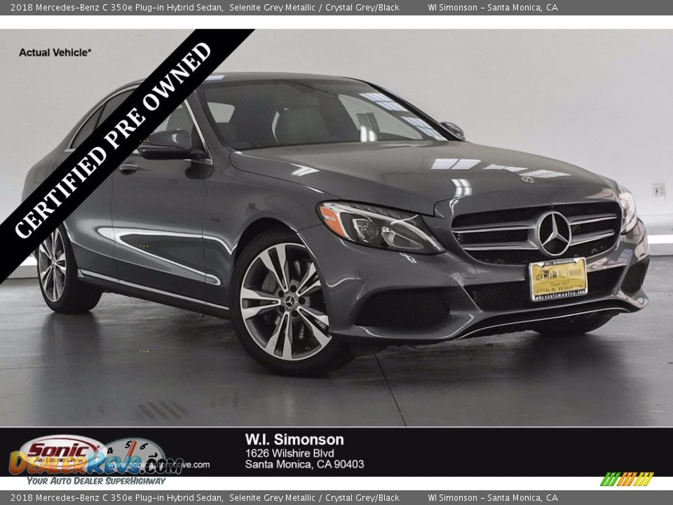 2018 Mercedes-Benz C 350e Plug-in Hybrid Sedan Selenite Grey Metallic / Crystal Grey/Black Photo #1