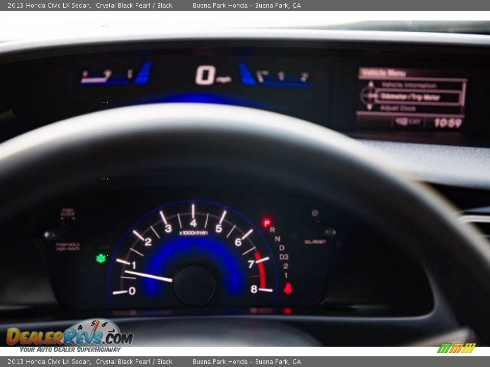 2013 Honda Civic LX Sedan Crystal Black Pearl / Black Photo #24