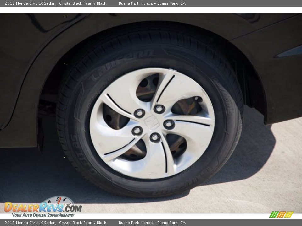 2013 Honda Civic LX Sedan Crystal Black Pearl / Black Photo #35