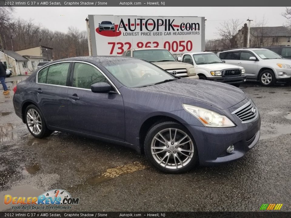 2012 Infiniti G 37 x AWD Sedan Graphite Shadow / Stone Photo #1