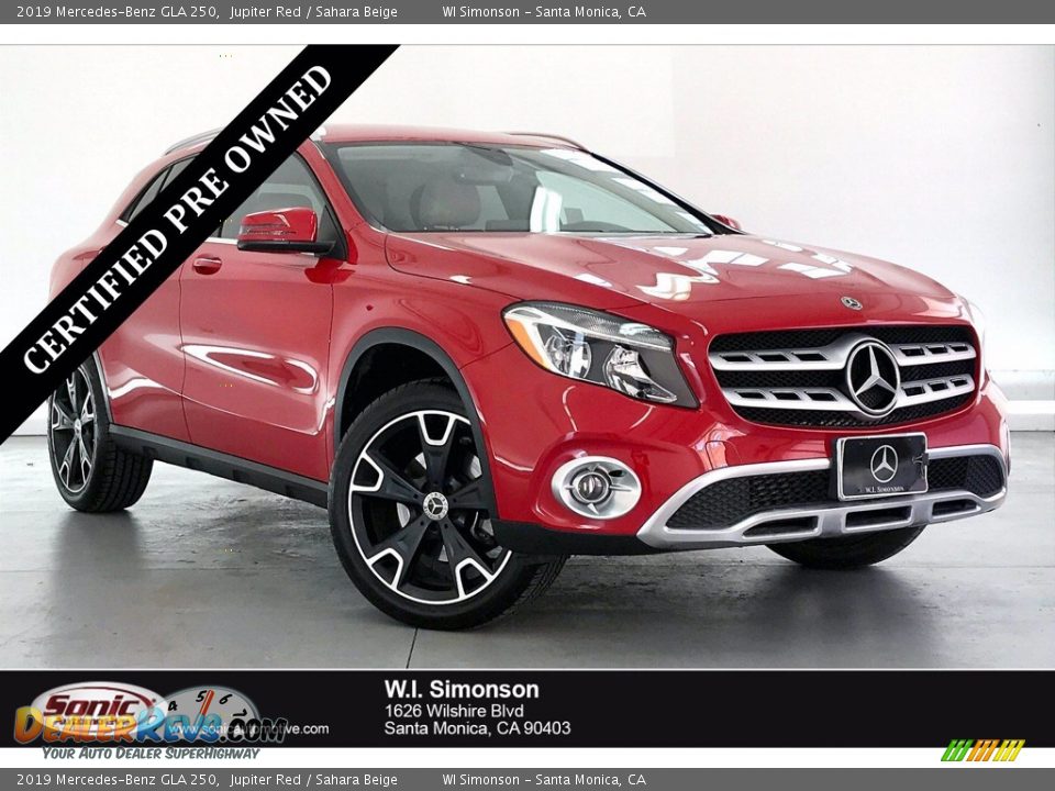 2019 Mercedes-Benz GLA 250 Jupiter Red / Sahara Beige Photo #1