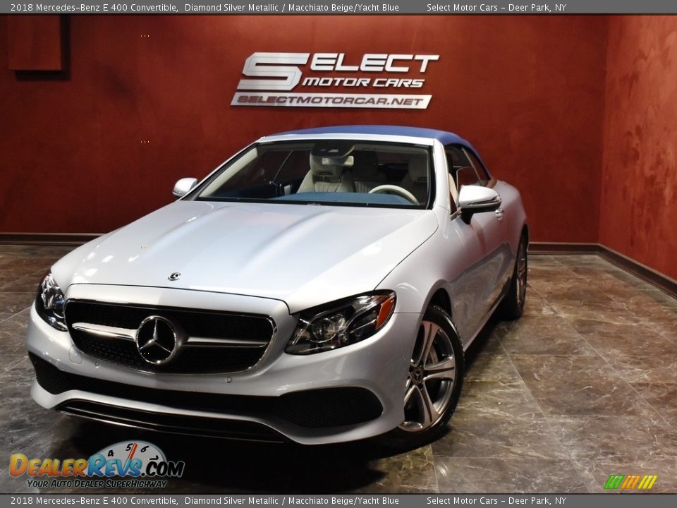 2018 Mercedes-Benz E 400 Convertible Diamond Silver Metallic / Macchiato Beige/Yacht Blue Photo #1