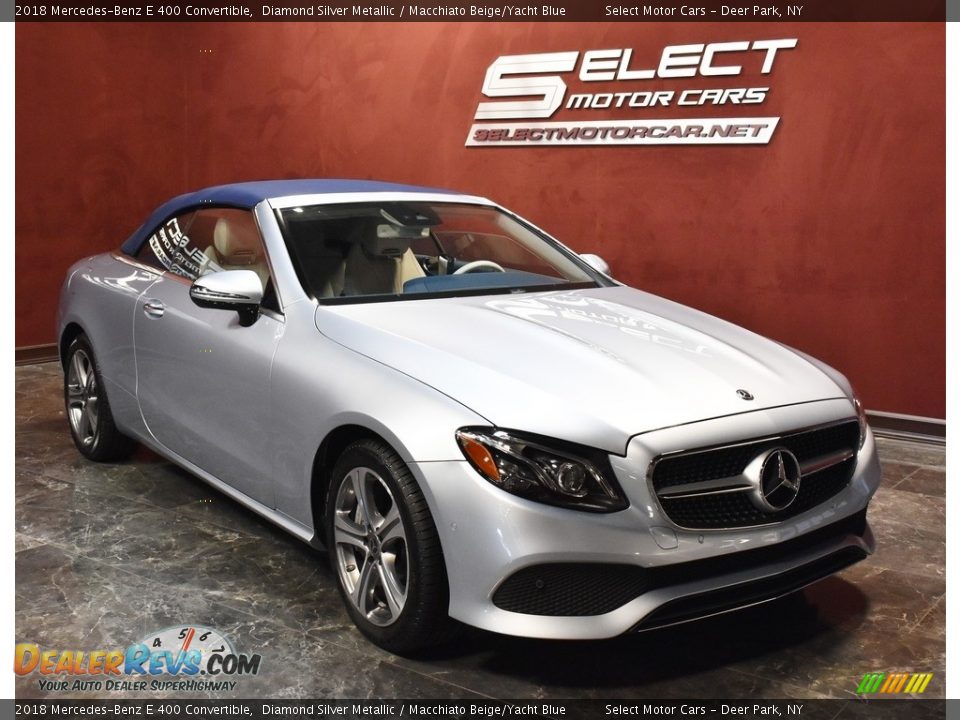 2018 Mercedes-Benz E 400 Convertible Diamond Silver Metallic / Macchiato Beige/Yacht Blue Photo #3