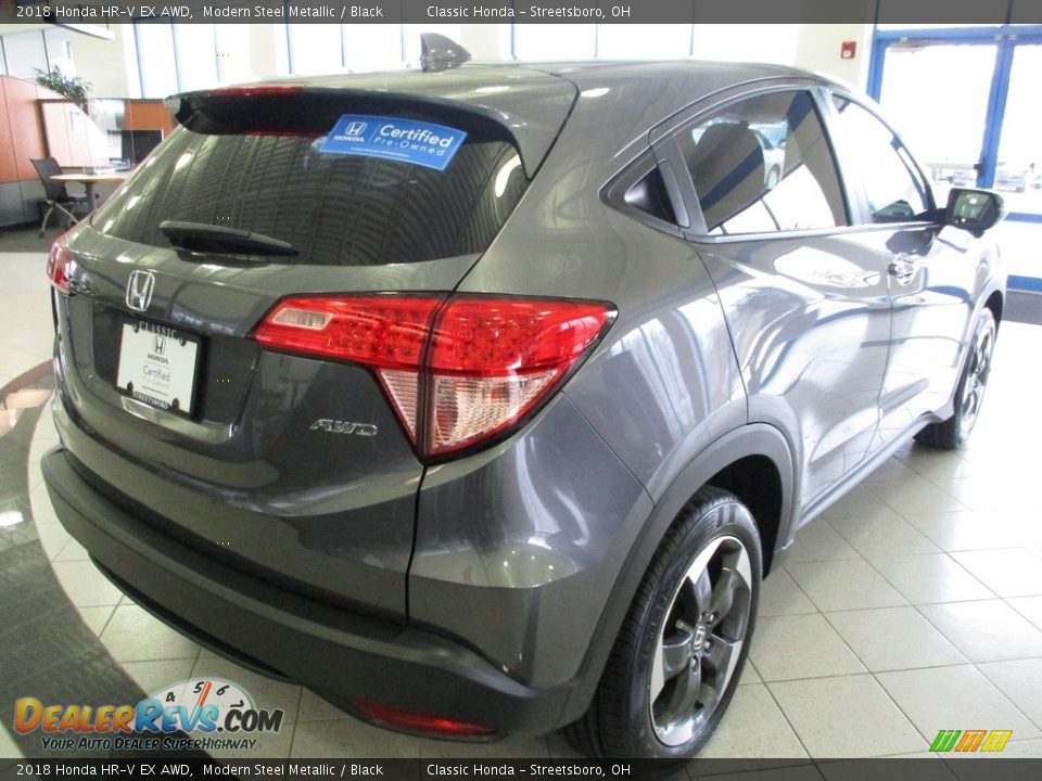 2018 Honda HR-V EX AWD Modern Steel Metallic / Black Photo #7