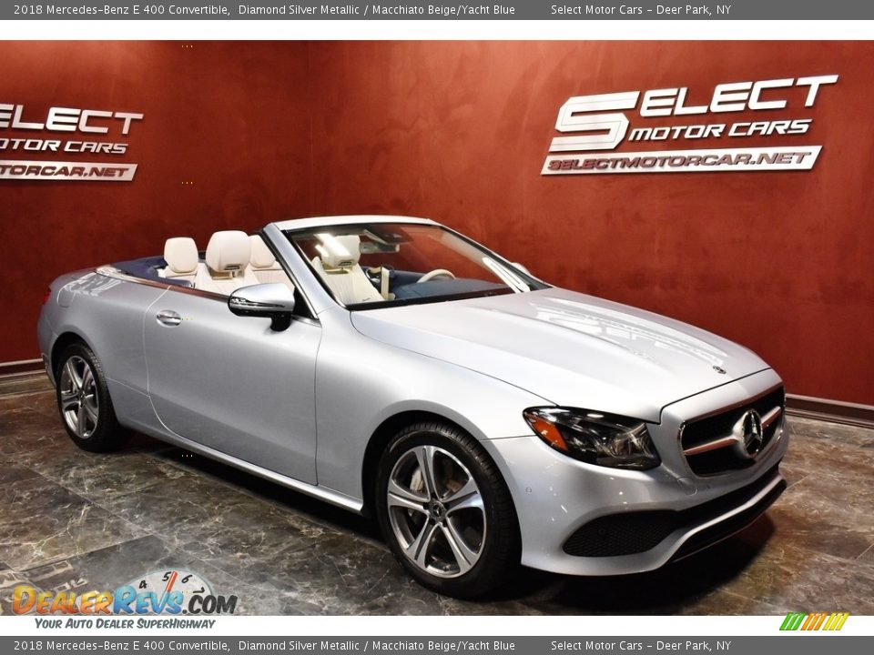 2018 Mercedes-Benz E 400 Convertible Diamond Silver Metallic / Macchiato Beige/Yacht Blue Photo #8