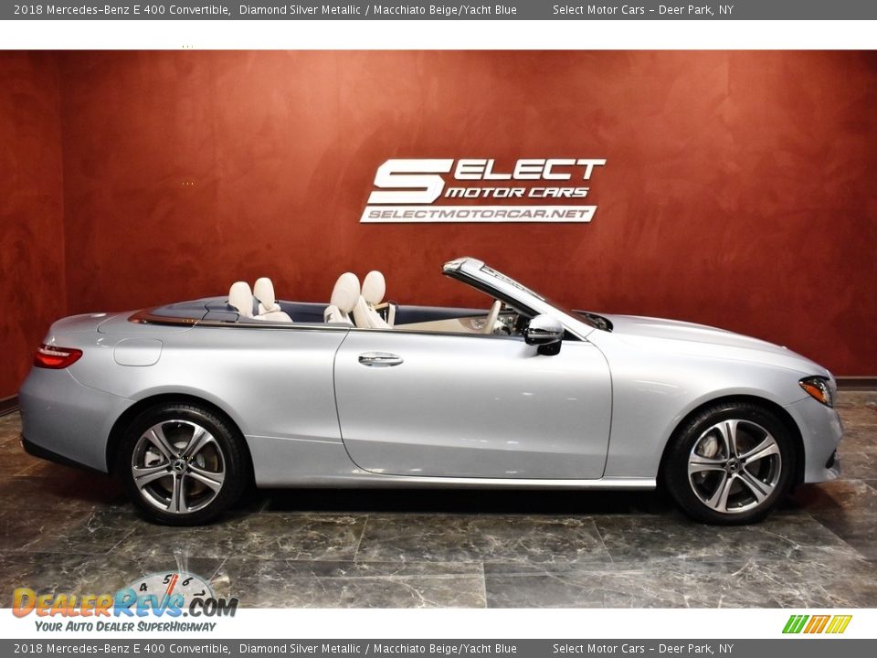 2018 Mercedes-Benz E 400 Convertible Diamond Silver Metallic / Macchiato Beige/Yacht Blue Photo #9