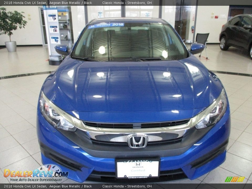 2018 Honda Civic LX Sedan Aegean Blue Metallic / Black Photo #2