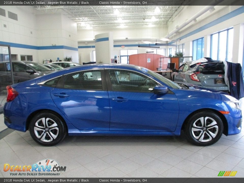 2018 Honda Civic LX Sedan Aegean Blue Metallic / Black Photo #4