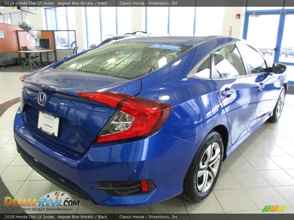 2018 Honda Civic LX Sedan Aegean Blue Metallic / Black Photo #7