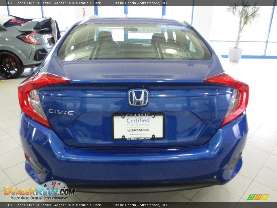 2018 Honda Civic LX Sedan Aegean Blue Metallic / Black Photo #8