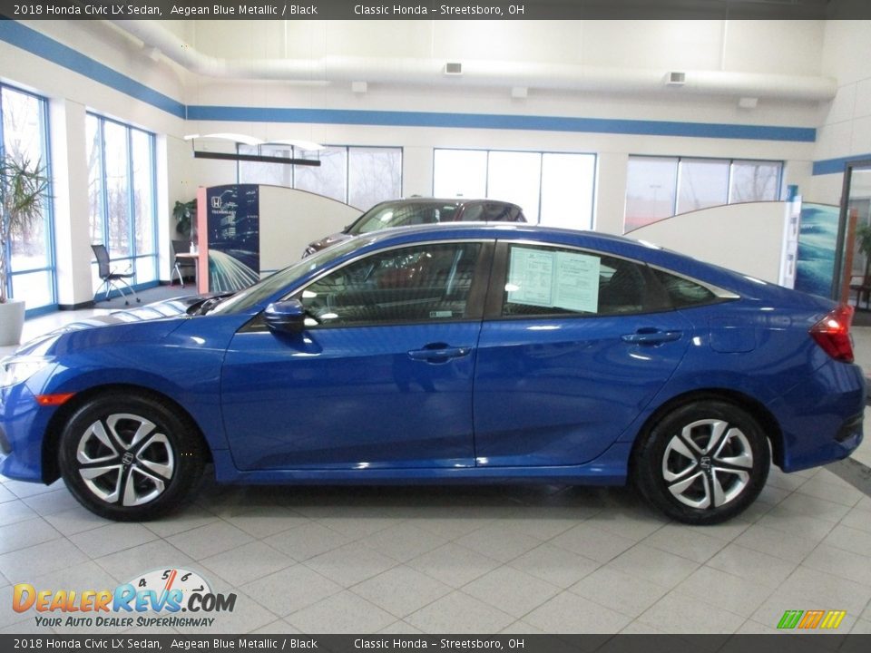 2018 Honda Civic LX Sedan Aegean Blue Metallic / Black Photo #10