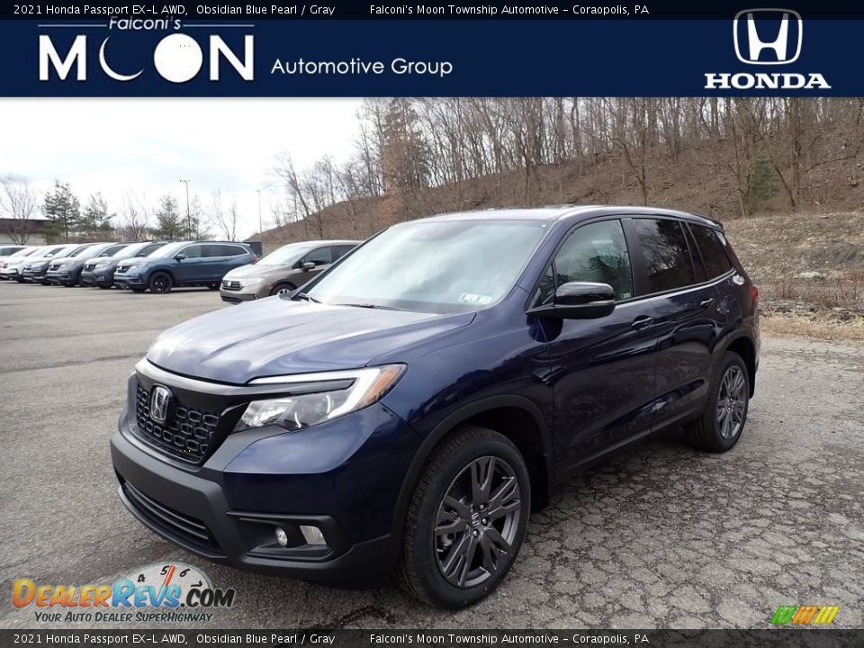 2021 Honda Passport EX-L AWD Obsidian Blue Pearl / Gray Photo #1