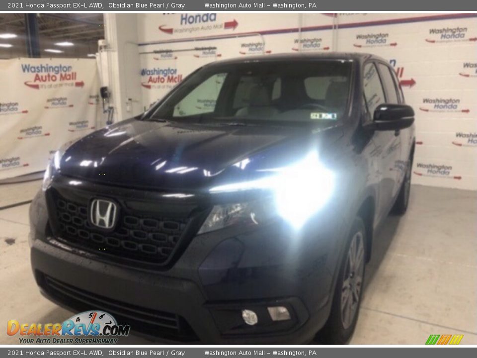 2021 Honda Passport EX-L AWD Obsidian Blue Pearl / Gray Photo #3