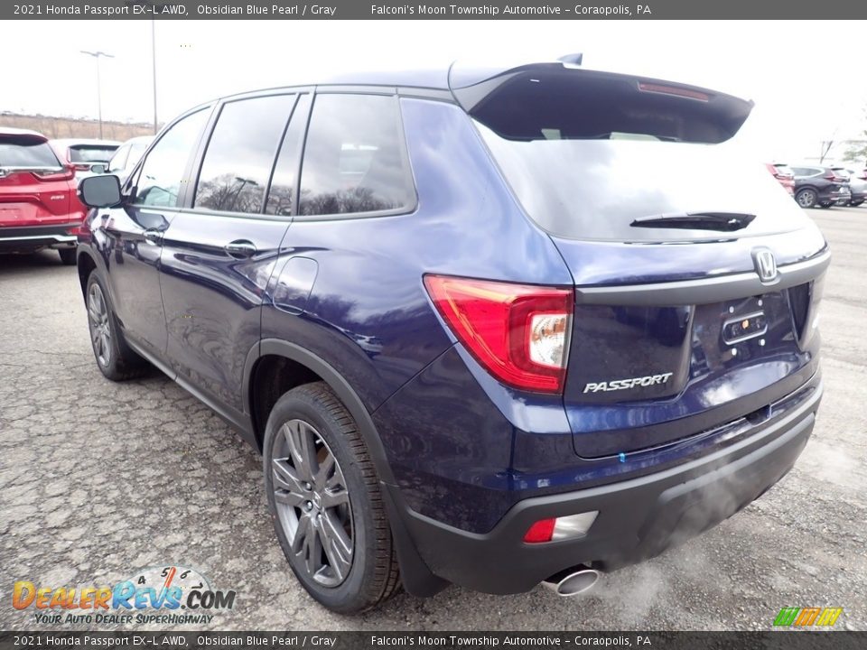 2021 Honda Passport EX-L AWD Obsidian Blue Pearl / Gray Photo #3