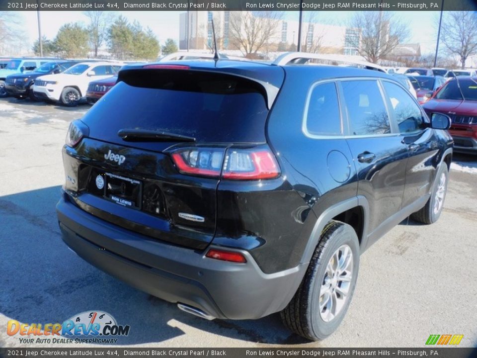 2021 Jeep Cherokee Latitude Lux 4x4 Diamond Black Crystal Pearl / Black Photo #5