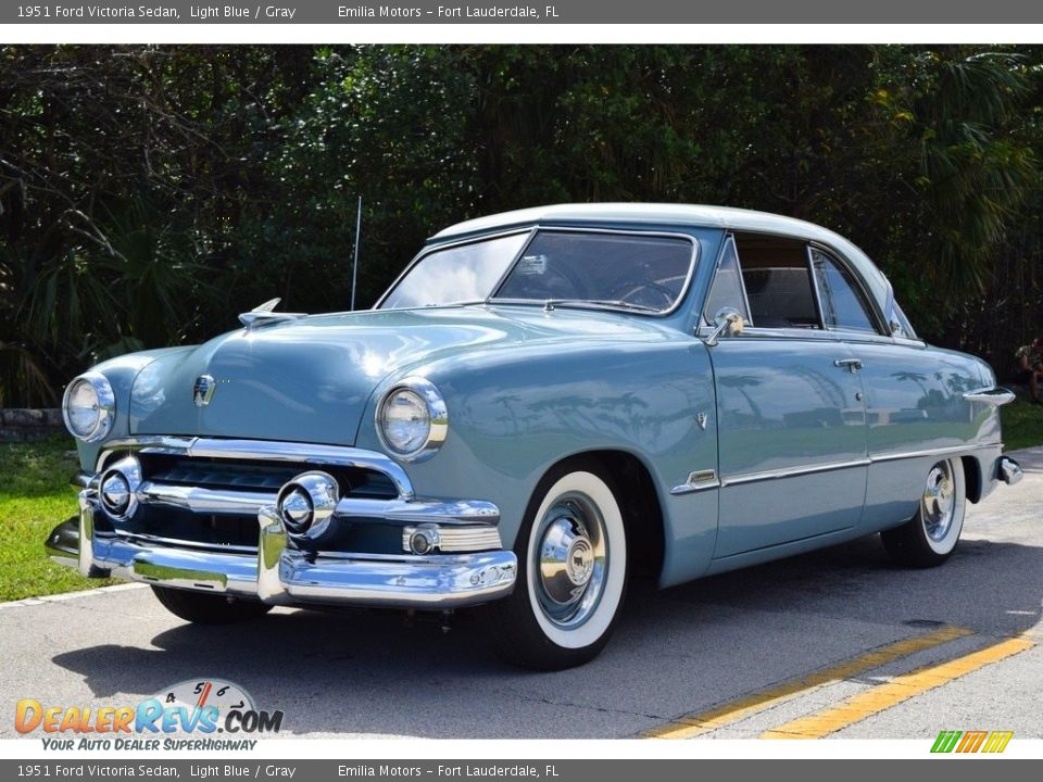 1951 Ford Victoria Sedan Light Blue / Gray Photo #6