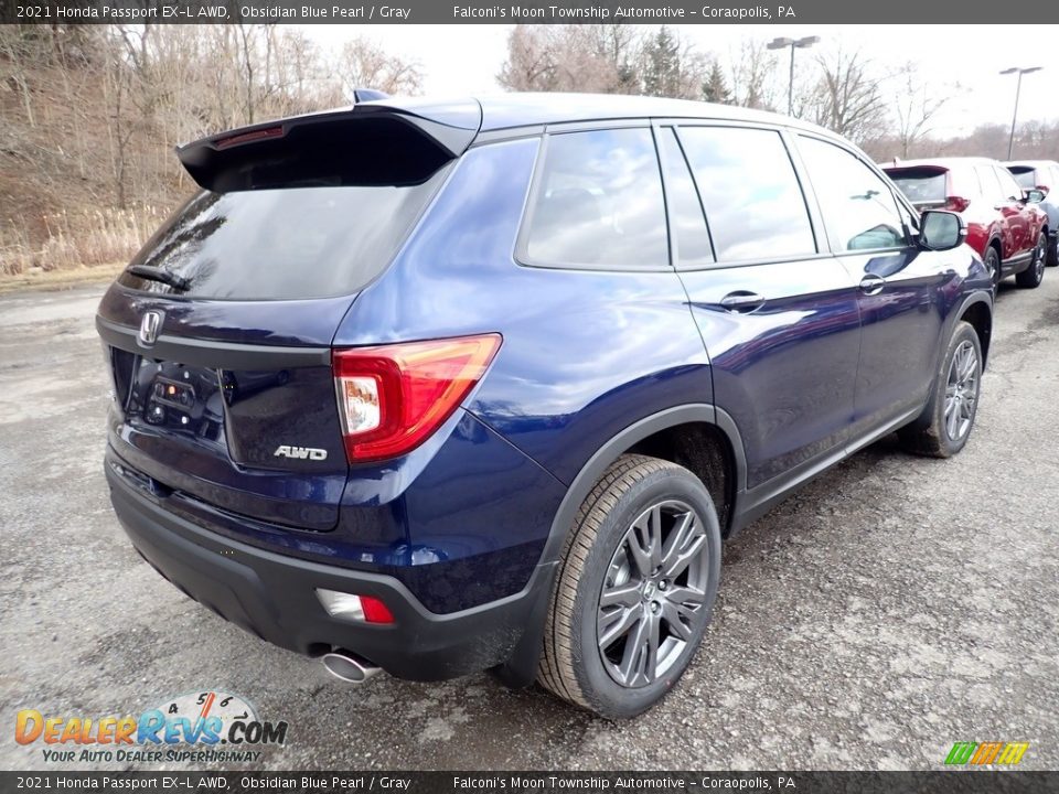 2021 Honda Passport EX-L AWD Obsidian Blue Pearl / Gray Photo #5