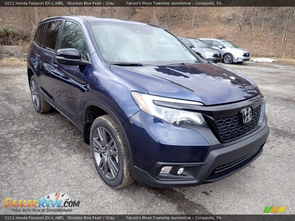 2021 Honda Passport EX-L AWD Obsidian Blue Pearl / Gray Photo #6