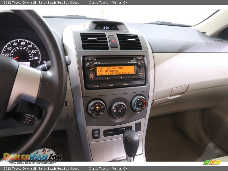 2012 Toyota Corolla LE Sandy Beach Metallic / Bisque Photo #9