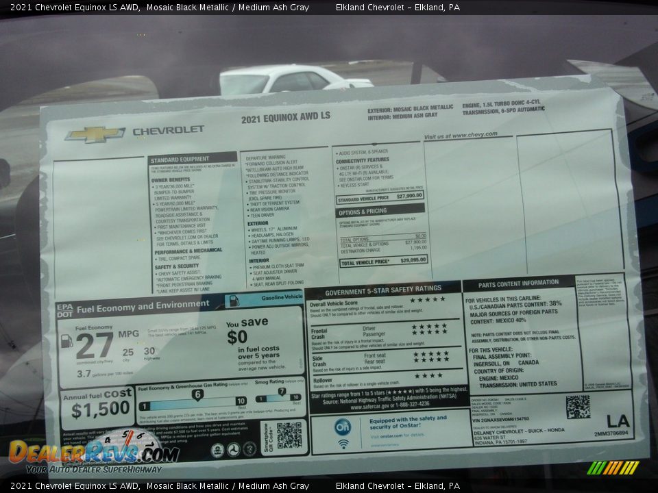 2021 Chevrolet Equinox LS AWD Mosaic Black Metallic / Medium Ash Gray Photo #29