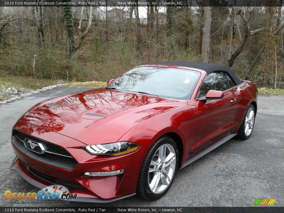 2019 Ford Mustang EcoBoost Convertible Ruby Red / Tan Photo #4