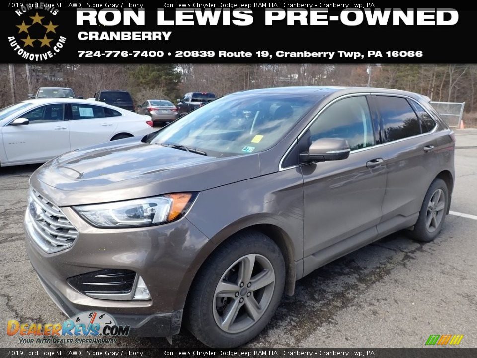 2019 Ford Edge SEL AWD Stone Gray / Ebony Photo #1