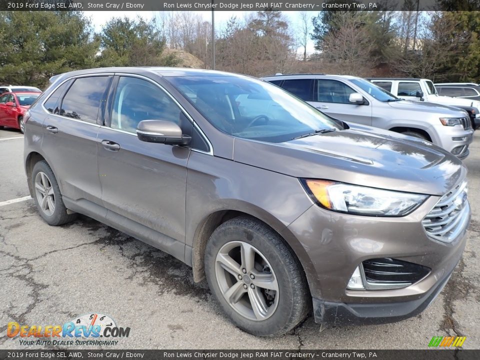 2019 Ford Edge SEL AWD Stone Gray / Ebony Photo #2