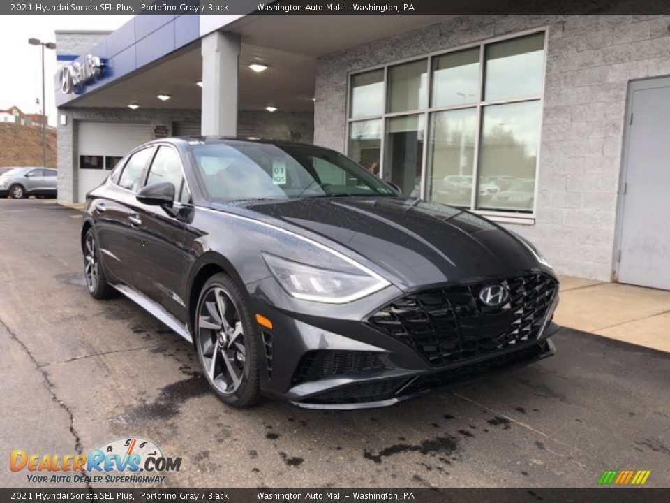 2021 Hyundai Sonata SEL Plus Portofino Gray / Black Photo #1