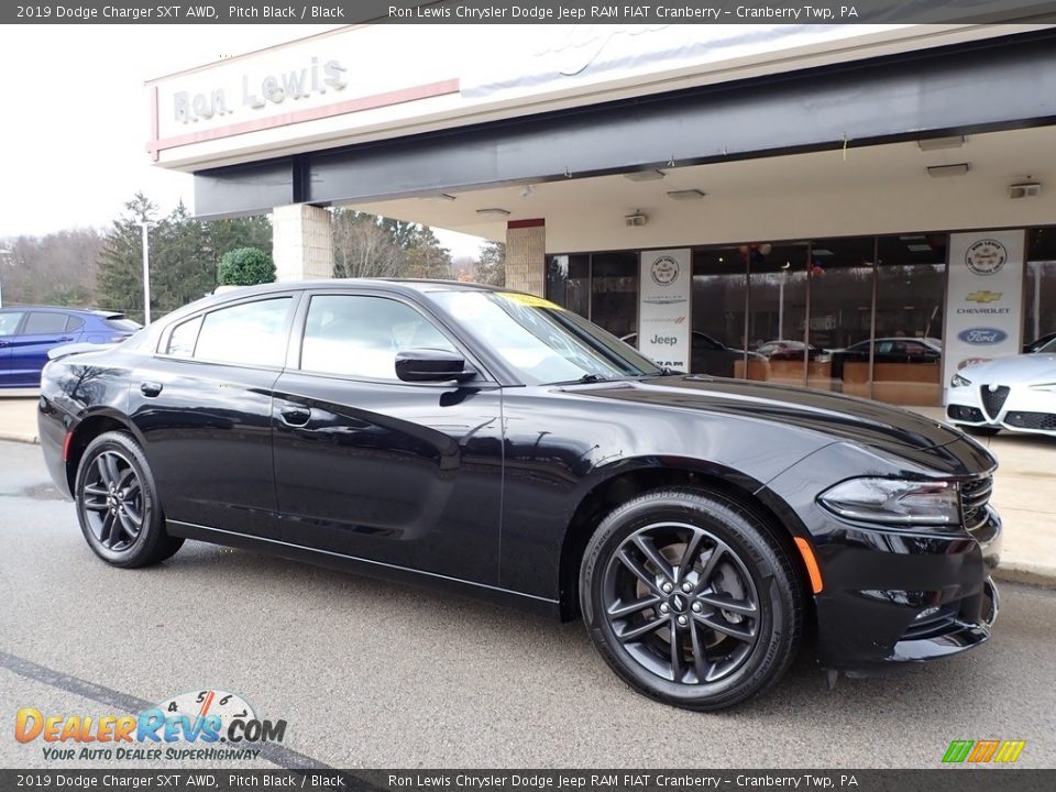 2019 Dodge Charger SXT AWD Pitch Black / Black Photo #9