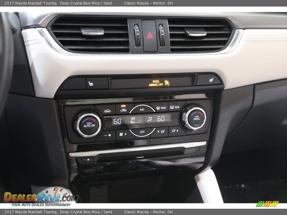 2017 Mazda Mazda6 Touring Deep Crystal Blue Mica / Sand Photo #13