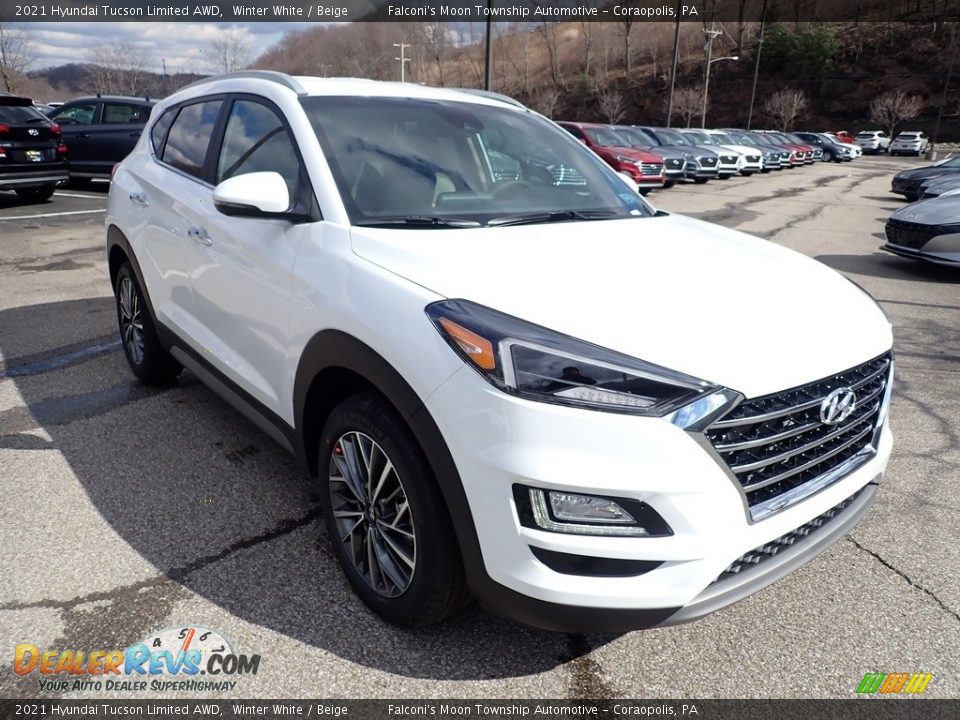 2021 Hyundai Tucson Limited AWD Winter White / Beige Photo #3