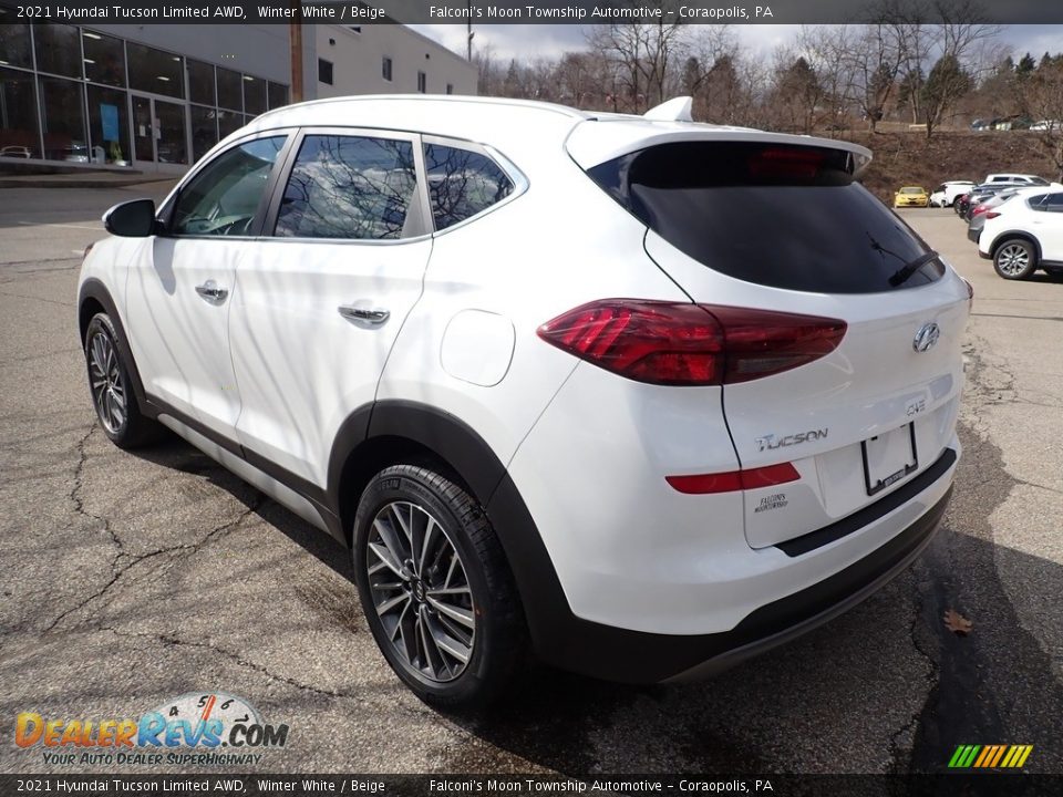 2021 Hyundai Tucson Limited AWD Winter White / Beige Photo #6