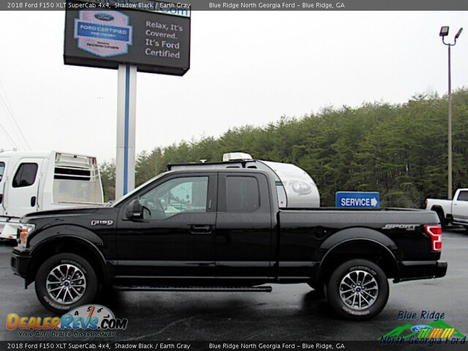 2018 Ford F150 XLT SuperCab 4x4 Shadow Black / Earth Gray Photo #2