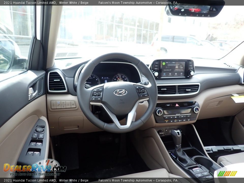 2021 Hyundai Tucson Limited AWD Winter White / Beige Photo #9