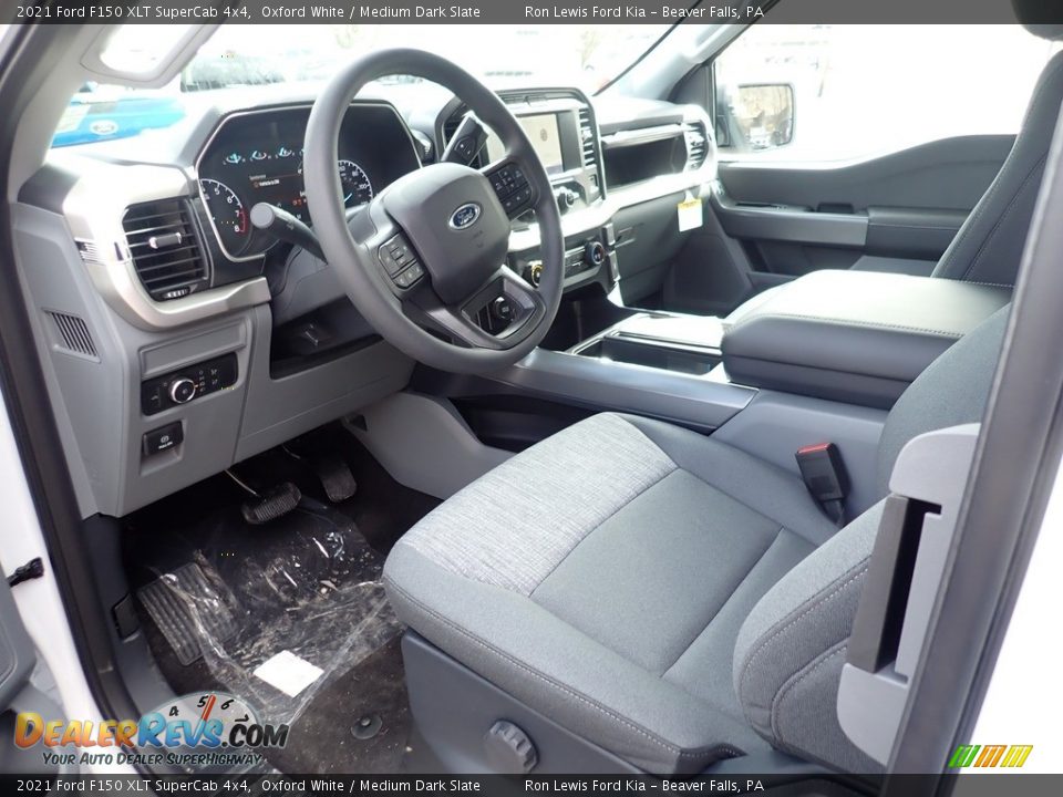 2021 Ford F150 XLT SuperCab 4x4 Oxford White / Medium Dark Slate Photo #14