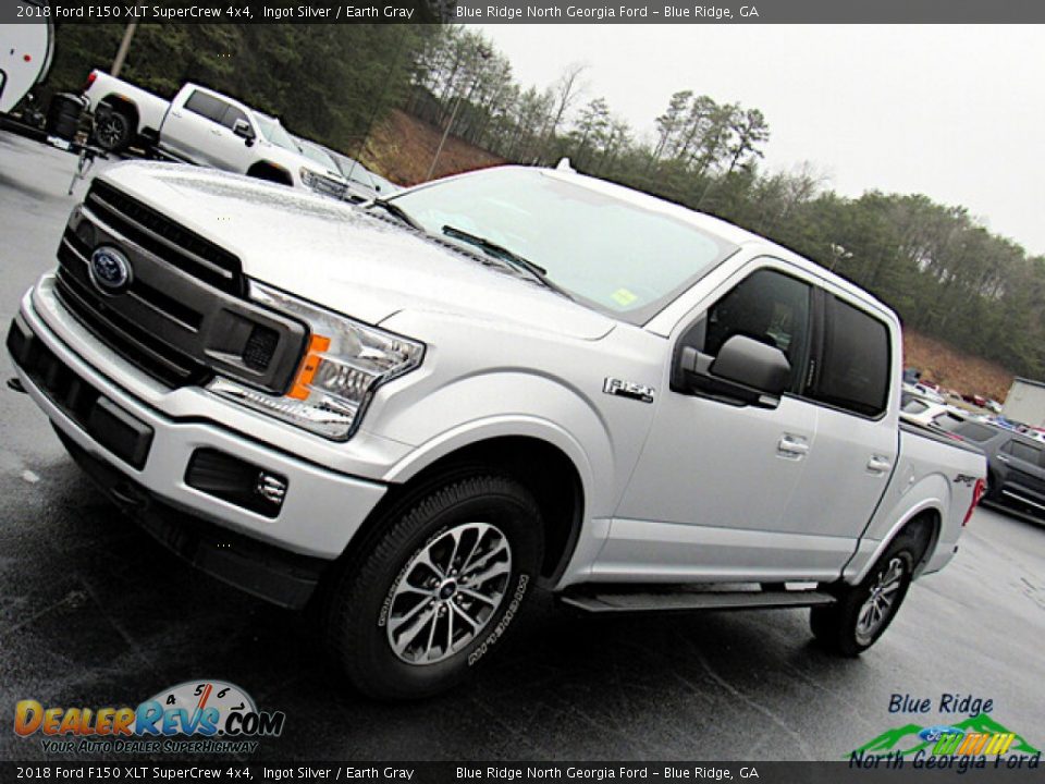 2018 Ford F150 XLT SuperCrew 4x4 Ingot Silver / Earth Gray Photo #28