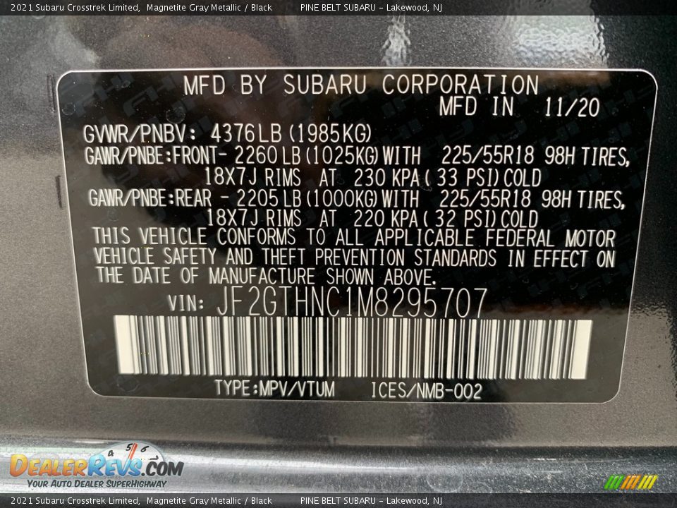 2021 Subaru Crosstrek Limited Magnetite Gray Metallic / Black Photo #14