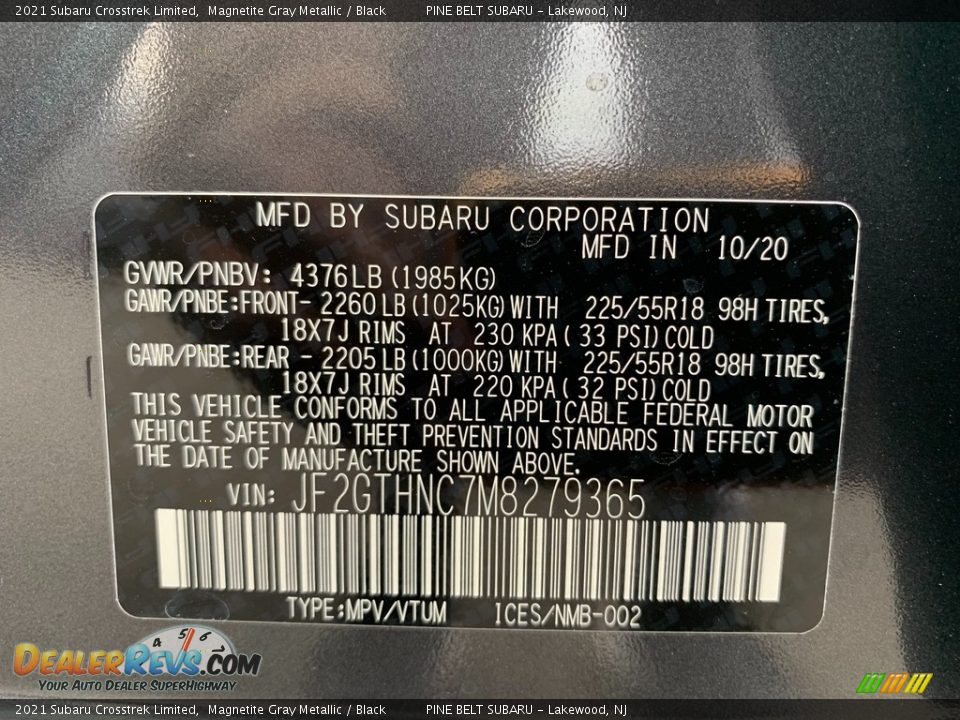2021 Subaru Crosstrek Limited Magnetite Gray Metallic / Black Photo #14