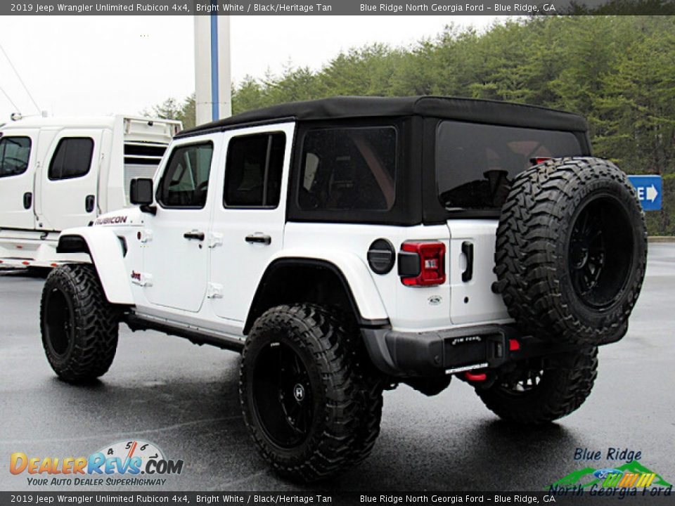 2019 Jeep Wrangler Unlimited Rubicon 4x4 Bright White / Black/Heritage Tan Photo #3