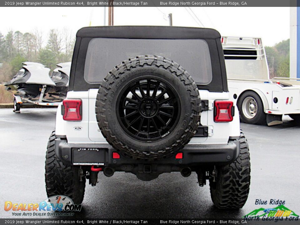 2019 Jeep Wrangler Unlimited Rubicon 4x4 Bright White / Black/Heritage Tan Photo #4