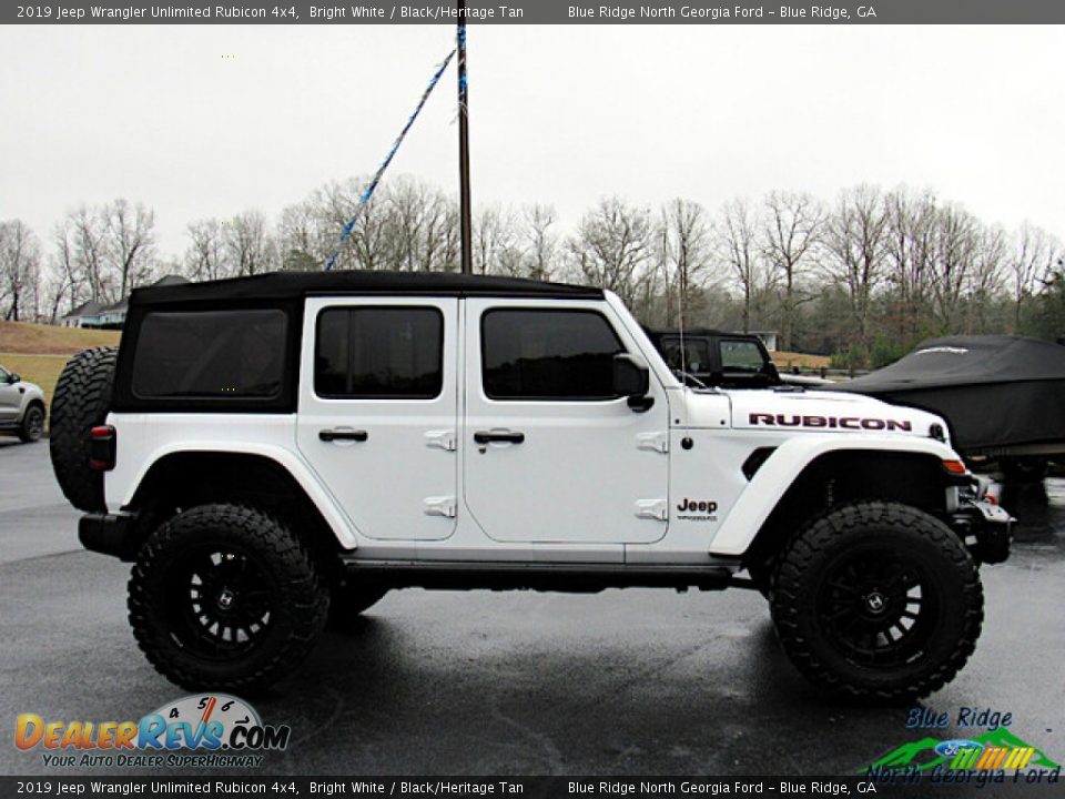 2019 Jeep Wrangler Unlimited Rubicon 4x4 Bright White / Black/Heritage Tan Photo #6