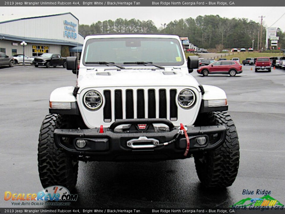 2019 Jeep Wrangler Unlimited Rubicon 4x4 Bright White / Black/Heritage Tan Photo #8