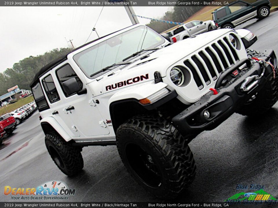 2019 Jeep Wrangler Unlimited Rubicon 4x4 Bright White / Black/Heritage Tan Photo #32