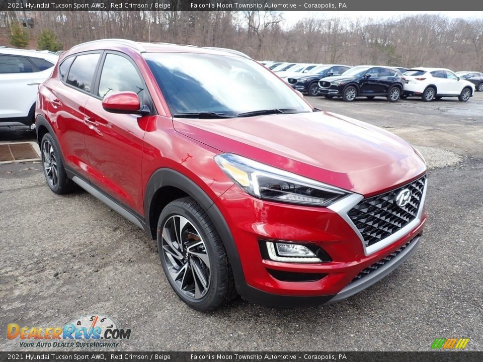 2021 Hyundai Tucson Sport AWD Red Crimson / Beige Photo #3