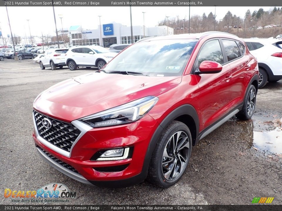 2021 Hyundai Tucson Sport AWD Red Crimson / Beige Photo #5