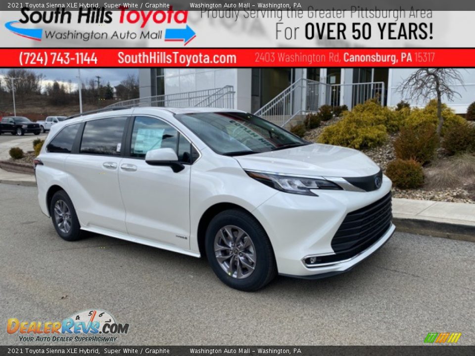 2021 Toyota Sienna XLE Hybrid Super White / Graphite Photo #1