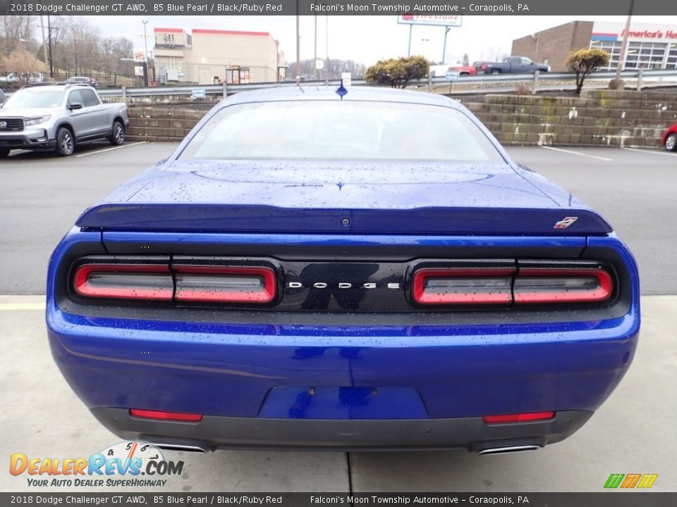 2018 Dodge Challenger GT AWD B5 Blue Pearl / Black/Ruby Red Photo #4