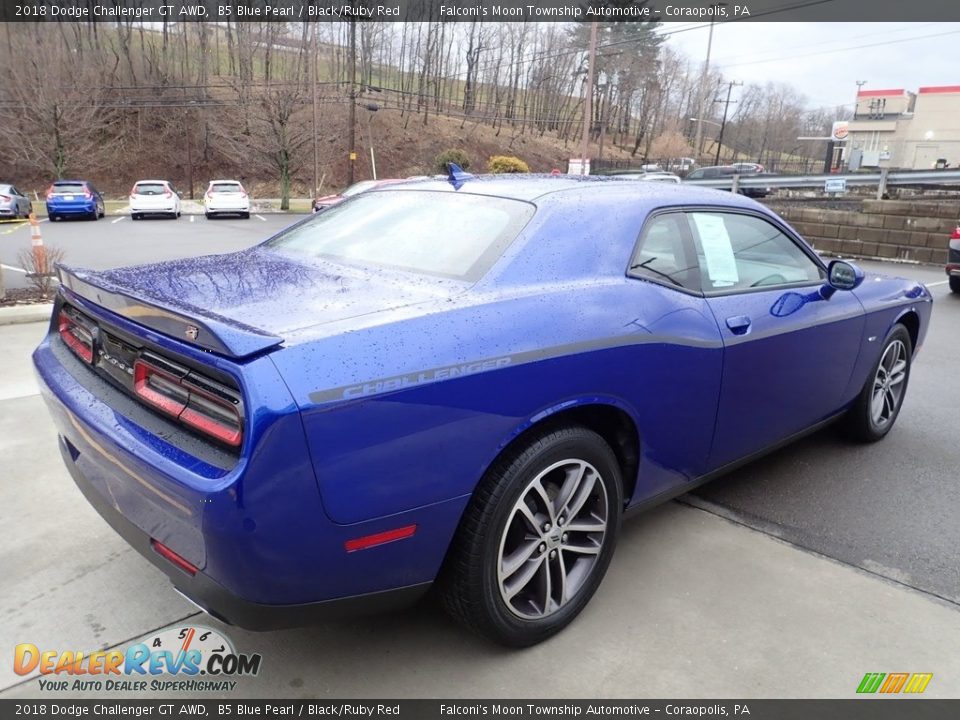 2018 Dodge Challenger GT AWD B5 Blue Pearl / Black/Ruby Red Photo #6