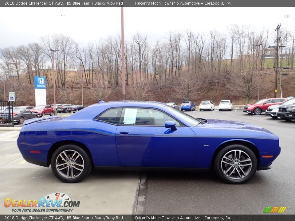 2018 Dodge Challenger GT AWD B5 Blue Pearl / Black/Ruby Red Photo #7